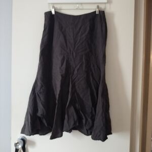 SARAH PACINI Grey Linen Blend Twirl Skirt 02
